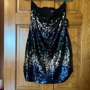 EXPRESS Iridescent Strapless Dress! NWT!